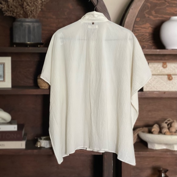 Billy Reid Hammered Cotton Shirt in Natural Size M/L - Picture 6 of 8